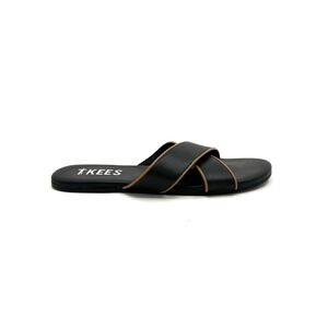 TKEES | Cross Strap Sandals Black Brown Size 7